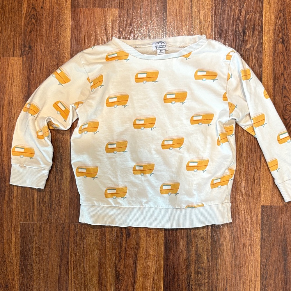 Polished Prints Yellow Camper Print 4T
